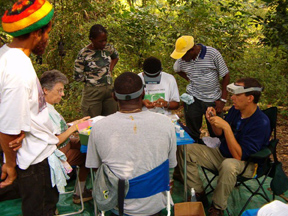 Keith Larson with Jamaica Training Workshop group Jamaica JAN 2004 (72ppi 4x)